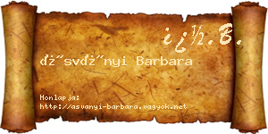 Ásványi Barbara névjegykártya